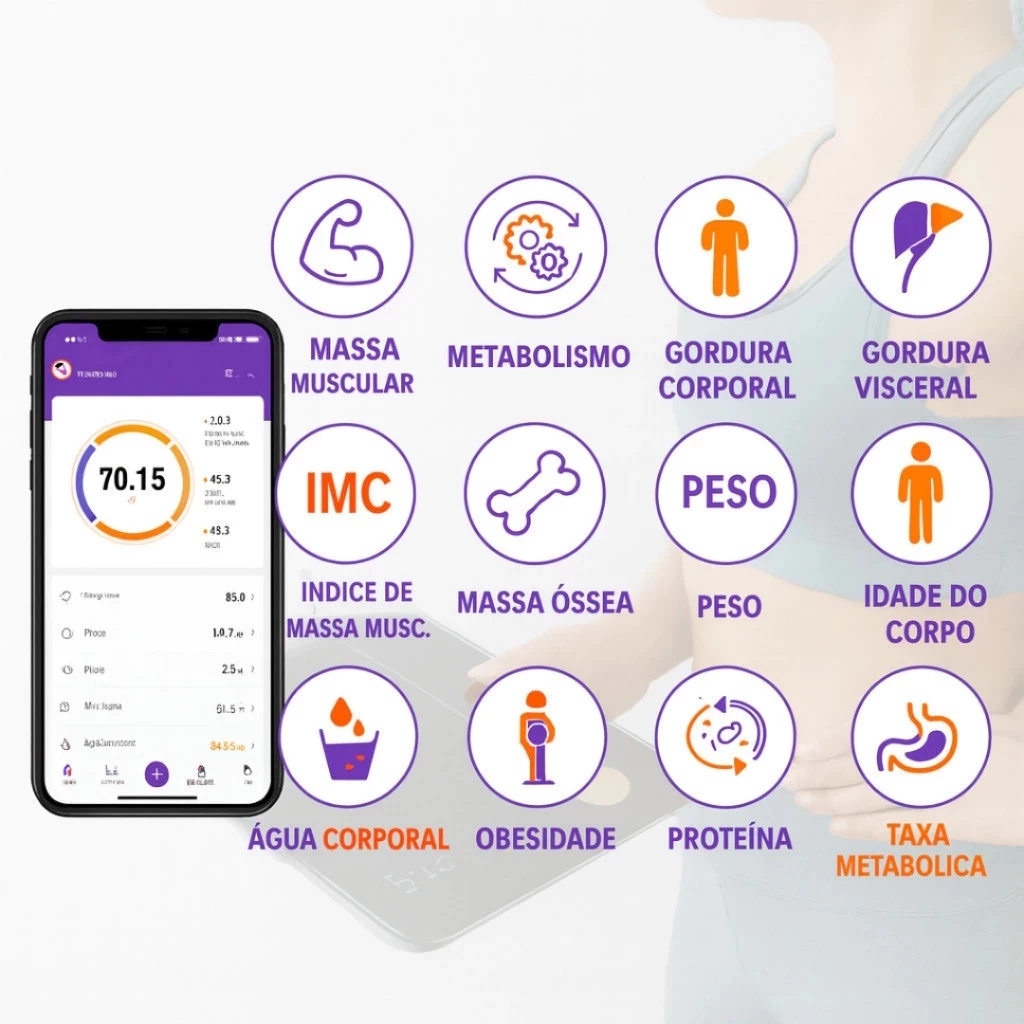 App da Balança Inteligente com 13 Métricas